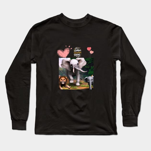 Exclusive Digital Art Prints: African Animals Collection Long Sleeve T-Shirt by Karen Ankh Custom T-Shirts & Accessories